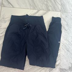 Navy Lululemon Dance Studio Joggers, Size 4, Brand New Without Tags Never Ever Worn. Lululemon Studio Pants Outfit, Lulu Dance Studio Pants Outfit, Studio Pants Outfit, Dance Studio Pants Outfit, Dance Studio Joggers, Dancer Pants, Lulu Joggers, Navy Lululemon, Lululemon Dance Studio Jogger