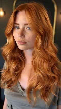 30 Hair Color Ideas to Add Some Spice and Sass to Your Style Blond Highlights Red Hair, Red Hair Fair Skin, Golden Copper Hair Color, Natural Ginger Hair, Golden Copper Hair, Latest Hair Color Trends, 30 Hair Color, Dark Brunette Hair, Copper Blonde