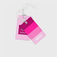 Easily distinguish your own bag or backpack with a fun bright personalized bag or luggage tag! Great idea for your kids backpacks when they are heading to school or daycare! 2 Options : Luggage Tag (Contains Address on Back) or Bag Tag (No Address - Both sides printed with single name) Two-sided aluminum tag (2.5" x 4.25 ") Functional Pink Bag As Gift, Functional Pink Bag For Gift, Trendy Pink Luggage Tag For Travel, Customizable Pink Luggage Tag, Personalized Pink Luggage Tag, Customizable Pink Luggage Tag For Gifts, Personalized Pink Luggage Tag For School, Pink Rectangular Luggage Tag With Sleeve, Pink Luggage Tag With Sleeve For Gifts