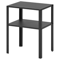 a small black table with one shelf on the bottom and two shelves below it that are both empty