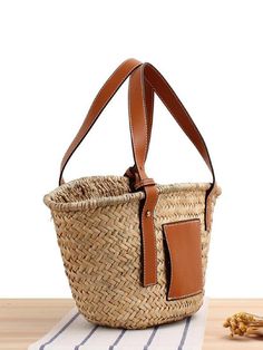 SPU: XHCC2402044 Style: Fashion Season: All season Intra-packet: Patch pocket Method: Handbag Patten Type: Plain Material: Straw Size Chart： Length Width Thickness CM INCH CM INCH CM INCH One Size 37 14.6  20 7.9  8 3.1  *This data was obtained from manually measuring the product, it may be off by 1-2 CM. Portable Travel, Fashion Seasons, Holiday Travel, Straw Bag, Patch Pocket, Style Fashion, Straw, Size Chart, Handbags