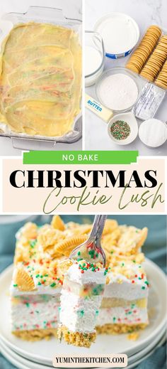 no bake christmas cookie crust recipe collage