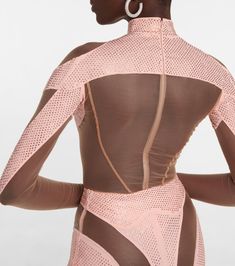 Find MUGLER Paneled Bodysuit on Editorialist. Closure: snap-buttoned fastenings. Material: 78% polyamide, 22% elastane. Made in Bulgaria. Designer color name: Pale Pink / Nude 01. Care instructions: dry clean. Track Uniforms, Together We Can, Color Names, Pale Pink, Bulgaria, Fall In Love, Backless Dress, Color Design, Saint Laurent