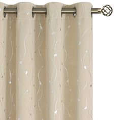 PRICES MAY VARY. Ready Made: BGment decorative beige blackout curtains 72 length 2 panels a set. Each curtain panel has 8 silver metal grommets on top. Each grommet inner diameter is 1.6 inch, comparable with most rods. Easy to hang, and slide smoothly. Foil Print: BGment blackout curtain panels with silver thread and dots pattern will fit the decor of bedroom, living room and nursery perfectly. The subtle metallic design give it an elegant and modern feel which looks amazing in the light. Light Insulated Drapes, Fitted Bedrooms, Curtain Length, Insulated Curtains, Curtain Sizes, Drape Panel, Darkening Curtains, Curtain Patterns, Room Darkening Curtains