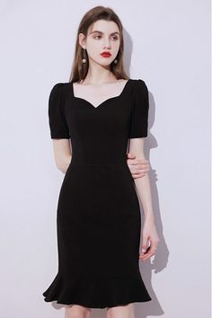 Shop gorgeous little black cocktail dress mermaid with short sleeves online. Sheprom offers formal, party, casual & more style dresses to fit your special occasions. Short Sleeve Bodycon Dress For Night Out, Solid Short Sleeve Bodycon Dress For Night Out, Solid Color Short Sleeve Bodycon Dress For Night Out, Solid Color Short Sleeve Midi Dress For Cocktail, Elegant Evening Mini Dress With Mermaid Hem, Elegant Fitted Mini Dress With Mermaid Hem, Chic Short Sleeve Bodycon Dress, Short Sleeve Bodycon Dress For Evening, Fitted Short Sleeve Knee-length Solid Dress