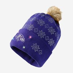 Baltimore Ravens Rhinestone Light Up Beanie FOCO - FOCO.com Weather Snow, Fan Fashion, Chilly Weather, Baltimore Ravens, Snow Day, Shine Bright, Baltimore, Sport Fashion, Light Up