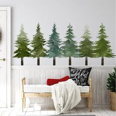 PRICES MAY VARY. Watercolor Tree Wall Decals: set of 6pcs large evergreen tree forest wall decals. Large Tree Wall Decals: easy to use, just peel and stick, removable with no residue left. Forest Tree Wall Stickers: made of high quality pvc material , reliable and safe to use, which are not easy to fall off or fade. Woodland Forest Wall Decals: applied for any smooth, flat, clean surface, such as walls, windows, furniture, floor, glass, mirror, door. Pine Tree Wall Decor: green tree wall sticker Wall Stickers For Nursery, Christmas Tree Wall Decal, Watercolor Pine Tree, Guest Room Office Combo, Forest Wall Decals, Tree Wall Decals, Tree Branch Wall, Christmas Tree Wall, Animal Wall Decals