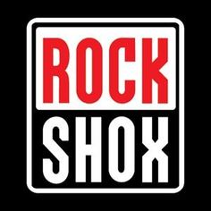 the rock shop logo is red and black