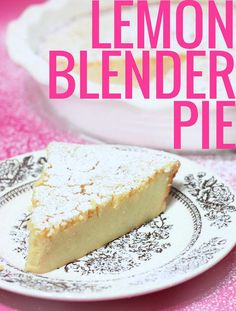 a slice of lemon blender pie on a plate