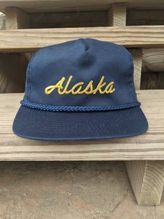 Vintage 80's 90's Alaska Snapback Hat. Has light wear. In good vintage condition... Ready To Wear One Size Fits Most. Retro Fitted Hat With Flat Bill For Outdoor, Retro Snapback Hat With Curved Brim, Vintage Adjustable Snapback Hat With Curved Brim, Retro Dad Hat With Curved Brim, Retro Snapback Fitted Hat, Retro Snapback Cap, Retro Adjustable Dad Hat With Flat Brim, Vintage Flat Brim Hat For Streetwear, Vintage Flat Brim Fitted Hat For Streetwear