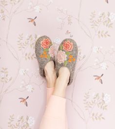 If in between sizes, size up Sold in sizes XS (6), S (7), M (8), L (9), XL (10). Tired of bland slippers? Fancy up your feet with our Dahlia Slippers! These handmade beauties are crafted by artisans in Nepal and feature intricate, colorful embroidered Dahlia Flowers. And for the perfect final touch, the Dahlias come in a range of different colors! 100% wool with leather soles. Traditional Embroidered Round Toe Slippers, Book Lovers Gift Basket, Traditional Multicolor Slip-on Slippers, Floral Slippers, Multicolor Embroidered Slip-on Flats, Embroidered Multicolor Slip-on Flats, Hand Accessories, French Knot, Handmade Beauty Products