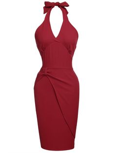 30-70% OFF✓ Fast Shipping✓Channel the chic vibes of the '60s with Retro Stage’s Red Solid Halter Bodycon Dress. This dress combines bold red with a flattering halter design for a striking, retro-inspired look. Retro Stage, Vestidos Retro, Halter Bodycon Dress, Something Wicked, Plus Size Prom, Look Retro, Red Bodycon Dress, Sequin Evening Dresses, Standard Dress