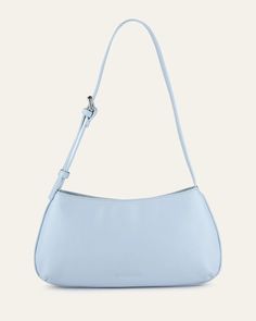 MEGAN SHOULDER BAG SKY BLUE LEATHER - Jo Mercer Northern Hemisphere Modern Light Blue Leather Shoulder Bag, Light Blue Leather Shoulder Bag, Chic Light Blue Leather Shoulder Bag, Light Blue Leather Shoulder Bag For Shopping, Pastel Shoes, Lace Dress Casual, Metallic Boots, High Sandals, Mule Sneakers