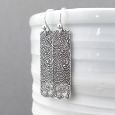 Dangle Silver Earrings Simple Silver Earrings Geometric Jewelry Long Bar Earrings Holiday Gift for Her Handmade Jewelry Bohemian Jewelry Handmade Rectangular Earrings For Everyday, Handmade Rectangular Everyday Earrings, Handmade Everyday Rectangular Earrings, Bohemian Rectangular Earrings With Ear Wire, Bohemian Rectangular Ear Wire Earrings, Handmade Rectangular Pendant Earrings For Gift, Handmade Rectangular Pendant Earrings As A Gift, Artisan Rectangular Jewelry With Ear Wire, Artisan Nickel-free Rectangular Earrings