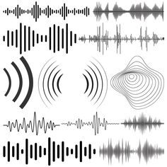 sound waves are shown in black and white, each with an equalizer on it