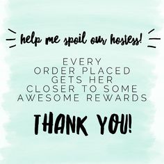 a thank card with the words, help me spoil our hostess