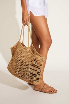 In the bag. A woven straw bag with handles to carry your towel + beach day must-haves. Wicker Beach Bag, Bags For Summer, Vacation Essentials, Compost Bags, Recycle Bag, Net Bag, Towel Beach, Happy Things, In The Bag