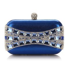 Pattern Type:	Geometric More Details:	Chain Geometric Crystal, Elegante Y Chic, Party Handbags, Blue Clutch, Rhinestone Clutch, Clutches For Women, Wedding Purse, Mk Bags, Evening Handbag