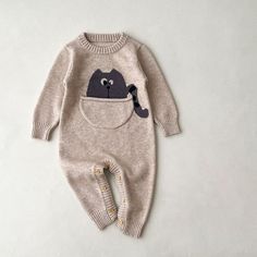 Introducing our adorable Cartoon Print Long Sleeve Baby Knitted Jumpsuit – the perfect blend of cuteness and comfort for your little one! 🐾👶 Crafted with love and attention to detail, this jumpsuit features charming cartoon prints of friendly animals including dogs, pandas, bears, pig, and cat. These delightful prints add a playful touch to your baby's outfit, making them even more adorable. Made from high-quality knitted fabric, this jumpsuit ensures your baby's comfort throughout the day. Th Casual Winter Onesie With Cartoon Print, Cute Winter Onesie With Cartoon Print, Cute Cartoon Print Onesie For Winter, Cute Cartoon Print Jumpsuits And Rompers For Playtime, Cute Cartoon Print Onesie For Loungewear, Cute Cartoon Print Bodysuit For Playtime, Cute Winter Bodysuit For Playtime, Cute Bubble Romper With Cartoon Print For Playtime, Cute Cartoon Print Bubble Romper For Playtime