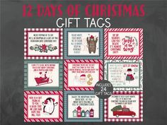 twelve days of christmas gift tags