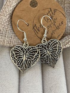 Costume earrings. Boho Butterfly dangling design which is zinc alloy in silver oxidised look and the actual earring hooks are 925 silver which are hypoallergenic. These are a lovely addition to any outfit. 40mm x 21mm  Comes in a drawstring bag. Boho Butterfly, Silver Butterfly Earrings, Handmade Jewelry Tutorials, Costume Earrings, Silver Butterfly, Earring Hooks, Butterfly Earrings, Earrings Boho, Jewelry Tutorials