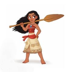 a cartoon character holding a large wooden paddle