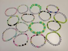 Charli XCX themed friendship bracelets, keychains, phone charms. You select the words and colors. Brat Bracelet, Friendship Bracelets Keychains, Concert Bracelets, Song Titles, Phone Charms, Charli Xcx, Phone Charm, Miami Fl, Friendship Bracelets