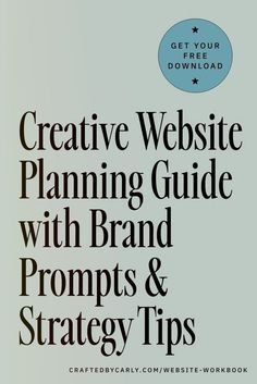 the book cover for creative web site planning guide with brand, promote and strategy tips