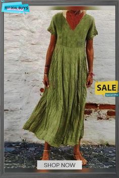 Women's Plus Size A-line Dress Midi Dress - Short Sleeves Summer V Neck Casual White Black Yellow Orange Green White Dresses Linen Casual Green A-line Midi Dress, Green V-neck Shift Maxi Dress, Spring Solid Color A-line V-neck Dress, Casual A-line V-neck Dress, Casual Green V-neck Knee-length Dress, Casual Green Knee-length V-neck Dress, Green Shift Maxi Dress, Casual Non-stretch A-line Maxi Dress, Spring A-line V-neck Dress