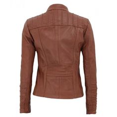 Description The Women Tan Quilted Leather Biker Jacket is made of 100% real leather and comprises a breathable viscose lining. Other attributes include zip closure, press stud collar, quilted panels, and smooth brown color. The Mush Editions | Leather Jacket is a must have if you seek something trendy and effortless. Material: Genuine Leather with Polyester Lining. Style & Key Features: Snap Button Collar, Zip Closure Pockets: Two side Pockets and Internal Pockets Perfect for every occasion casu Fitted Quilted Biker Outerwear, Fitted Biker Jacket With Padded Collar For Fall, Fitted Fall Biker Jacket With Padded Collar, Fitted Leather Jacket With Padded Collar, Fitted Quilted Biker Jacket With Long Sleeves, Fitted Brown Leather Jacket With Padded Collar, Quilted Fitted Biker Jacket With Long Sleeves, Fitted Brown Biker Leather Jacket, Fall Brown Biker Jacket With Padded Collar