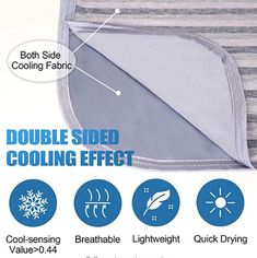 an advertisement showing the benefits of cooling fabric