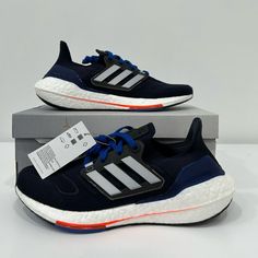 New With Tags And Box Adidas Ultraboost 22 Running Sneaker Shoe Gx6642 Blue Brand New Men Size 7.5 Adidas Blue Athleisure Running Shoes, Blue Adidas Athleisure Running Shoes, Blue Athleisure Running Shoes, Athleisure Blue Running Shoes, Blue Fade-resistant Running Shoes For Athleisure, Blue Adidas Sneakers For Running Errands, Blue Adidas Logo Sneakers, Blue Running Shoes With Boost Midsole For Errands, Adidas Blue Running Shoes For Jogging