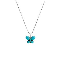 Brilliant Turquoise Color Magnesite Sterling Silver Butterfly Necklace Petite butterfly, perfect for a gift! Check out the matching earrings EAER080918-02Italian rhodium plated sterling silver box link chain. Stones: Magnesite Turquoise (color enhanced) Length: Adjustable length approx. 16" - 18" Width: Butterfly stone approx. 3/4" long x 1/2" wide Material: .925 Silver Made in: USA Elegant Turquoise Butterfly Jewelry, Turquoise Butterfly Sterling Silver Jewelry, Handmade Turquoise Butterfly Jewelry, Turquoise Butterfly Charm Jewelry Gift, Turquoise Butterfly Jewelry For Gifts, Turquoise Butterfly Jewelry For Gift, Silver Butterfly Necklace, Silver Butterfly, Silver Box