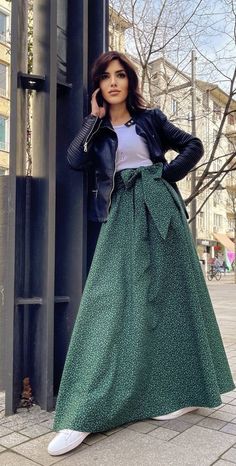 "Add some flair to your occasion wear with this charming dark green maxi skirt! This floor- sweeping style is made from 100% cotton! Partner yours with a black top and accessories for a dramatic ensemble! * Length: 105 cm/ 41 ⅓ inch, but can be made in your specific desire * Light, airy and wonderfully comfortable to wear * Due to the elastic waistband the skirt can be easily put on and taken off and fits perfectly * Handmade with love * Fast, safe and free shipping via FedEx /add your phone num Dark Green Maxi Skirt Outfit, Green A-line Maxi Skirt For Spring, Green Skirt Long, Green Floral Print Long Skirt, Wedding Party Green, Elegant Green A-line Maxi Skirt, Casual Green Full-length Maxi Skirt, Floral Maxi Skirt Outfit, Mint Green Skirts