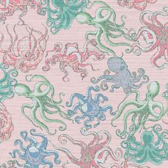 an octopus pattern is shown on a pink background