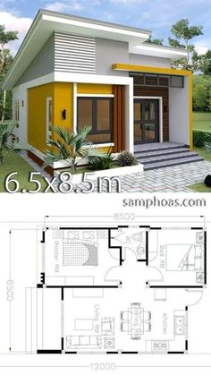 two story house plan with floor plans and measurements