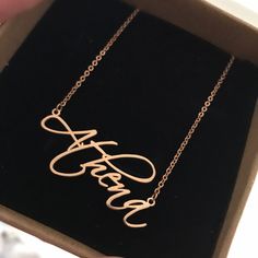 "Beautiful name necklace Sterling Silver custom personolized for you. People love seeing their names on things. customized gifts are more popular than ever before, and jewelry is no exception! Great gift idea for any occasion ❤ Any name can be designed personally for you and your loved ones ❤ ITEM DETAILS Material: 925 Sterling Silver / 18K Gold Plated / 14K Solid Gold Pendant Thickness: * 1.2 mm (Silver or Gold Plated) * 0.8 mm (if Gold) Pendant Height: *11~17 mm Pendant Width: *10~45 mm Chain Disney Necklace, Personalised Necklace, Beautiful Handwriting, Gold Name Necklace, Disney Jewelry, Modern Necklaces, Silver 925 Necklace, Silver Gifts, Custom Necklace