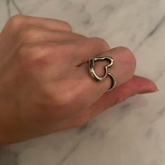 Tiffany & Co. Elsa Peretti Open Heart Ring Size 4.5 Https://Www.Tiffany.Com/Jewelry/Rings/Elsa-Peretti-Open-Heart-Ring-Grp09222/ Open Heart Ring, Jewelry Tiffany, Elsa Peretti, 5 Rings, Tiffany Co Jewelry, Open Heart, Womens Jewelry Rings, Tiffany & Co., Heart Ring