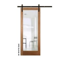 Classic Sliding Barn Door With Mirror - Sliding Barn Door Hardware by RealCraft Sliding Barn Door With Mirror, Barn Door With Mirror, Doors With Mirrors, Door With Mirror, Sliding Cabinet Door Hardware, Barn Door Floor Guide, Mirror Barn Door, Custom Exterior Doors, Pocket Door Frame