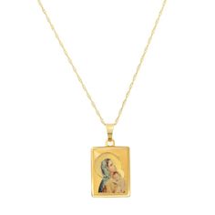 Add a fashionable touch to any ensemble with this Forever 14K 14k gold virgin Mary rectangle disc pendant necklace. Click on this JEWELRY & WATCHES GUIDE to learn about fit, styles, materials and more! Add a fashionable touch to any ensemble with this Forever 14K 14k gold virgin Mary rectangle disc pendant necklace. Click on this JEWELRY & WATCHES GUIDE to learn about fit, styles, materials and more! FEATURES Pendant size: 15 mm x 10.75 mm Chain length: 18 in. Clasp: spring-ring Nickel free Metal: 14k gold Finish: polished Packaging: boxed Please note, due to the high value of this item, a signature may be required upon delivery. Size: 18". Gender: female. Age Group: adult. Rectangular Gold Plated Necklace, 14k Gold Stamped Rectangular Pendant Jewelry, Gold Rectangular Pendant Jewelry Stamped 14k, Gold Rectangular Pendant Necklace For Mother's Day, Gold Necklace With Rectangular Pendant For Mother's Day, Gold Rectangular Necklace For Mother's Day, Rectangular Shaped Gold Jewelry In Fine Jewelry Style, Rectangular 14k Gold Necklaces Stamped 14k, Gold Square Pendant Jewelry For Mother's Day