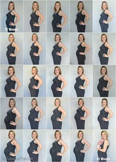 a series of photos showing different poses for pregnant women