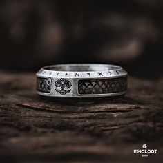 Decorated Nordic Ring with Yggdrasil Symbol – Epic Loot Shop Viking Jewelry Mens, Viking Rings For Men, Yggdrasil Symbol, Nordic Traditions, Nordic Ring, Nordic Culture, Nordic Symbols, Cool Rings For Men, Mjolnir Pendant