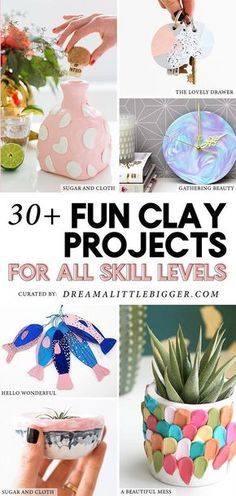 some crafts that are made with clay and paper