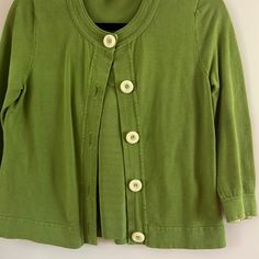 This Sweater Set Boasts A V-Neck Tank And Marching 3/4 Length Cardigan Buttons Detail The Cuffs And Front Gently Worn But Looks Brand New Has Been Dry Cleaned So It’s Ready To Wear! Casual Cotton Cardigan With 3/4 Sleeves, Summer Cotton Cardigan With 3/4 Sleeves, Cozy Green Button-up Cardigan, Green Button-up Cardigan With Pockets, Lime Green Sweater, Green V-neck Cardigan With Buttons, Green Cotton V-neck Cardigan, Green Stretch Cardigan, Affordable, Green Cardigan