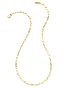 One of our best-selling chain necklaces, now available in a scaled-down size. Meet the Small Paperclip Chain Necklace in 18k Gold Vermeil, a trend-forward and easygoing layer to add to your stack.,Metal18k Yellow Gold VermeilWhat is Vermeil?Vermeil (that’s pronounced ver-may) is a gold plating technique that dates back to the 19th century. While other jewelers plate over less durable metals, our vermeil starts with a Sterling Silver base and is plated with just over 2.5 microns of 18k Gold to cr Everyday Fine Jewelry Paperclip Chain Necklace, Gold-tone Cable Chain Necklace, Fine Jewelry Cable Chain Necklace, Delicate Oval Link Chain Necklace For Everyday Luxury, Everyday Luxury Delicate Link Chain Necklace, Fine Jewelry Paperclip Chain Link Necklace, Fine Jewelry Paperclip Chain Necklace, Everyday Luxury Yellow Gold Paperclip Chain Necklace, Gold Paperclip Chain Necklace For Everyday Luxury