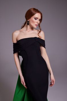 Luxury Off-shoulder Evening Dress With Fitted Bodice, Luxury A-line Mini Dress For Evening, Luxury Evening Dress For Cocktail Events, Elegant Knee-length Evening Gown, Elegant Green Evening Midi Dress, Elegant Green Midi Evening Dress, Luxury Long Dress For Gala, Off-shoulder Dress With Fitted Bodice For Evening, Dressy Off-shoulder Formal Dress