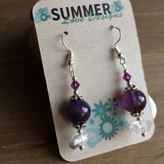 Amethyst earrings boho natural stone earrings purple handmade quartz crystal earrings dangle tribal earrings unique jewelry for women SLD These beauties have 12mm double terminated quartz crystal rhutilated drop beads, 10mm amethyst beads, 4mm Swarovski crystal beads, silver plated findings and ear wires. Unique boho earrings from SLDbeadwork. Earrings for women. Yes, please. I love to rock a great pair of earrings. Stone, crystal, lampwork, beaded earrings, well I love all of them Can't find yo Purple Crystal Dangle Earrings With Beads, Purple Bohemian Crystal Earrings For Gift, Handmade Purple Crystal Earrings, Handmade Purple Bohemian Crystal Earrings, Spiritual Purple Dangle Earrings, Purple Quartz, Natural Stone Earrings, Stone Dangle Earrings, Swarovski Crystal Beads