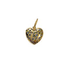 Lawson Dahl Blue Sapphire Mini Love Heart Pendant Mini Love, Circle Monogram, Jewel Box, Hand Engraving, Heart Pendant, Blue Sapphire, Sapphire, Miniatures, Yellow Gold