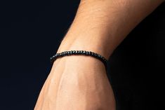 Elevate your wardrobe with the sophisticated charm of our black Miyuki beaded bracelet. This handmade bracelet is a testament to the beauty of minimalist style, offering a sleek and versatile accessory that's perfect for any occasion. The uniform, high-quality 4mm Miyuki beads exude a rich color and lustrous finish that will capture the attention and admiration of those around you. Whether you're dressing up for a night out or adding a touch of elegance to your everyday look, this beaded bracele Handmade Modern Black Braided Bracelets, Handmade Modern Black Braided Bracelet, Minimalist Black Beads Bracelets As Gift, Minimalist Black Bead Bracelets As Gift, Minimalist Black Beads Bracelet As Gift, Minimalist Black Beads Bracelet For Gift, Minimalist Hand-strung Black Beaded Bracelets, Minimalist Black Hand-strung Beaded Bracelets, Modern Black Braided Bracelets As Gift