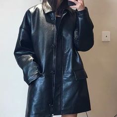 S To L Long Leather Jacket, Jackets & Coats, Jackets For Women, Leather Jacket, Womens Sizes, Leather, Women Shopping, Black, Color